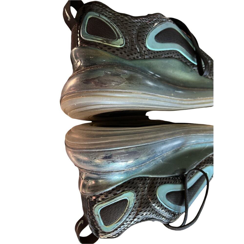 7Y Nike Air Max 720 Iridescent (AQ3196-003) Black Textile No Box Black Teal - Picture 6 of 9